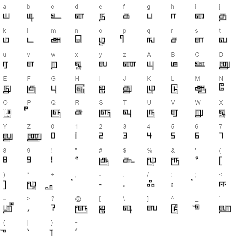 Anusha College Regular Character Map