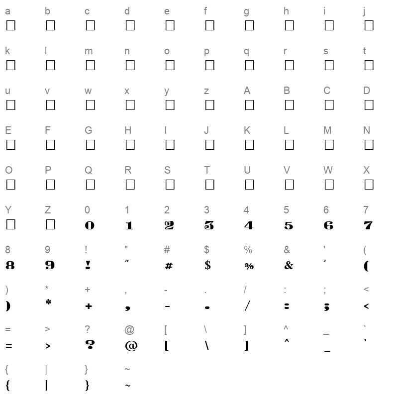 SUNDARAM-0824 Regular Character Map