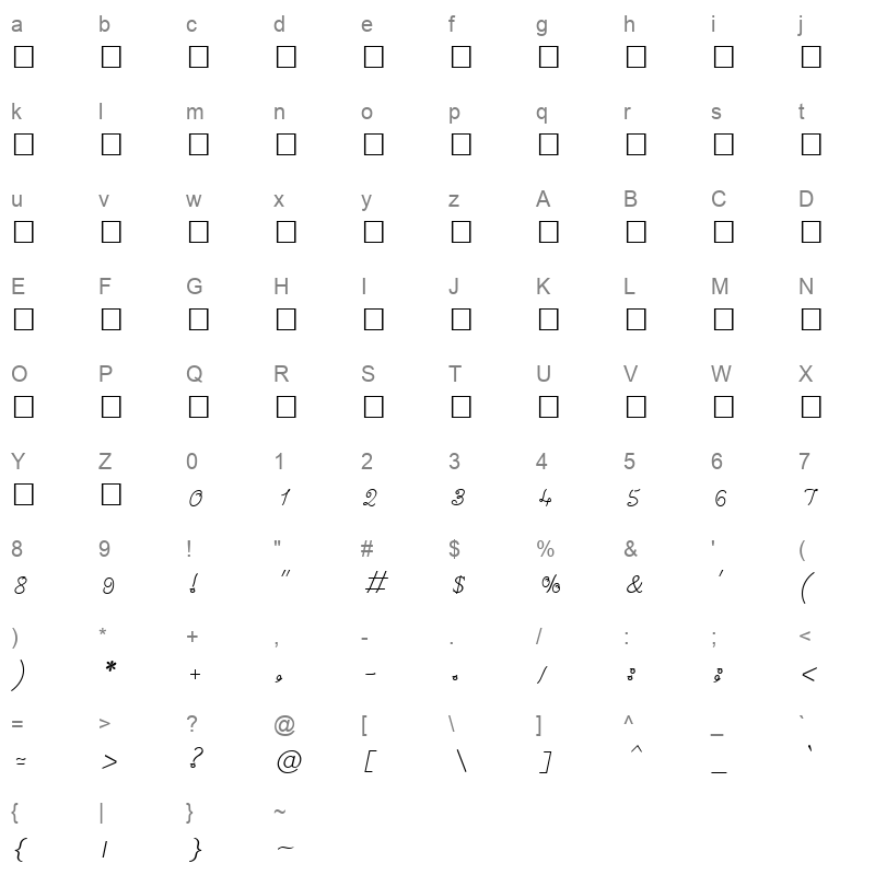 SUNDARAM-1341 Regular Character Map