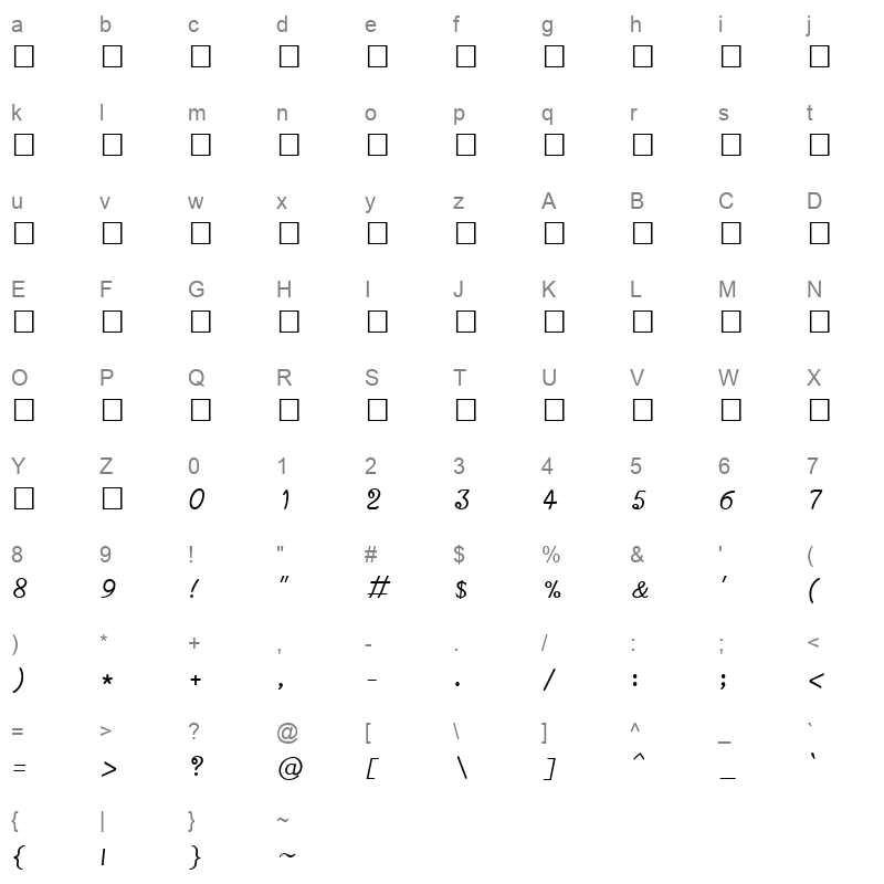 SUNDARAM-1352 Regular Character Map