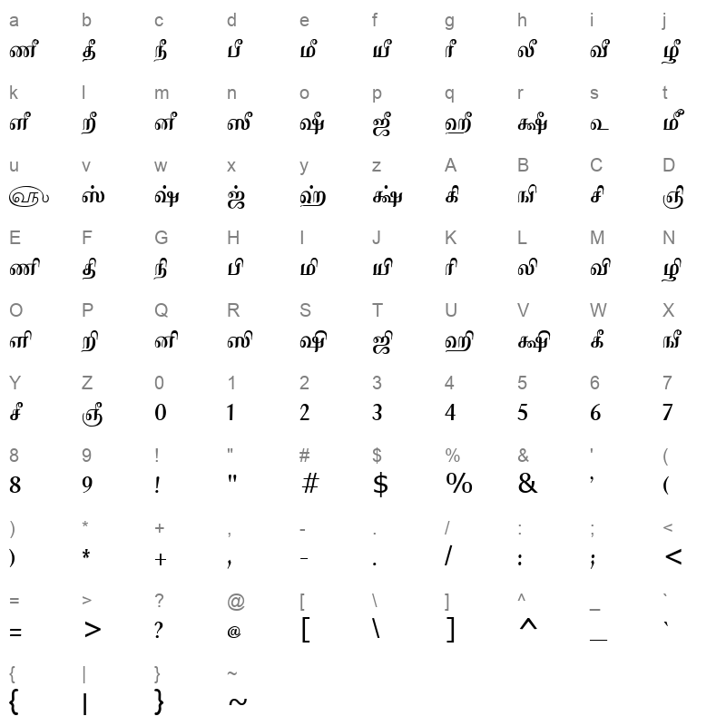 Tam_Shakti_10 Normal Character Map