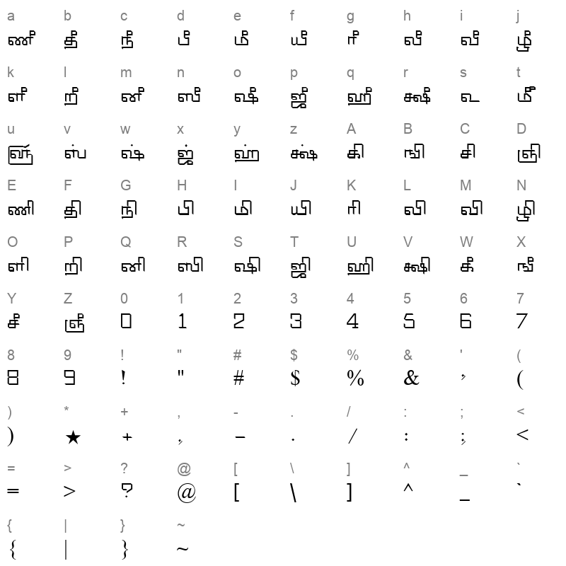 Tam_Shakti_20 Normal Character Map