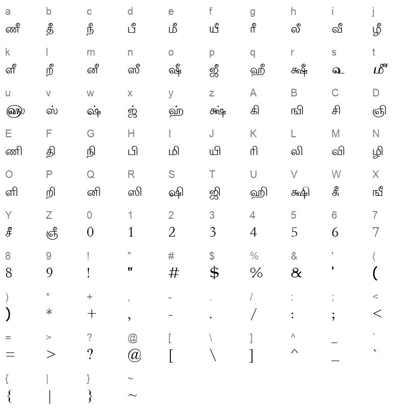 Tam_Shakti_23 Normal Character Map