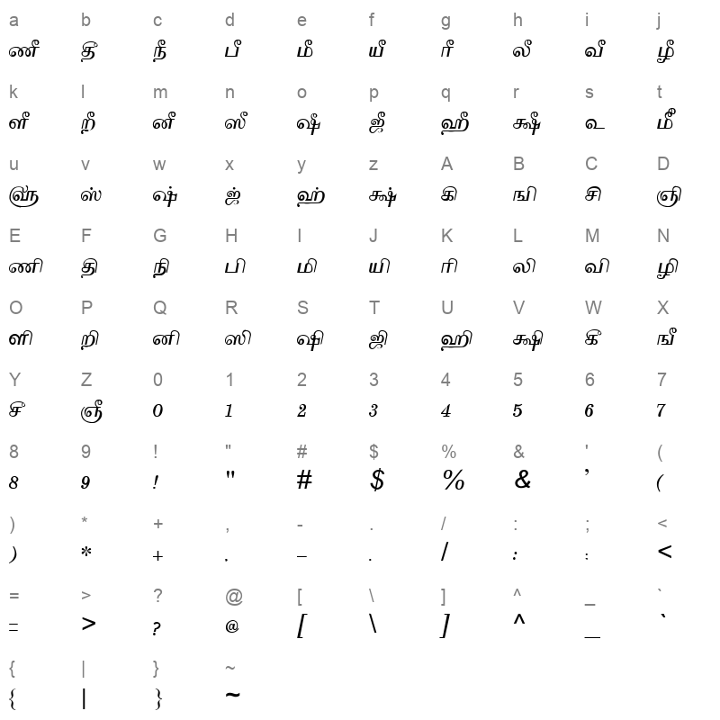 Tam_Shakti_27 Normal Character Map
