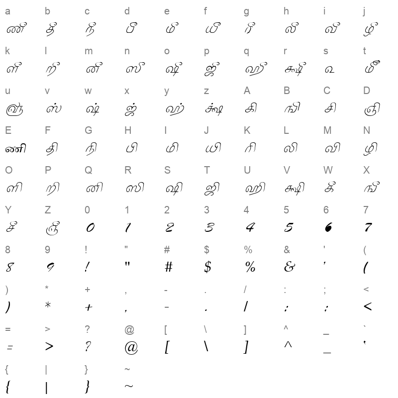 Tam_Shakti_29 Normal Character Map