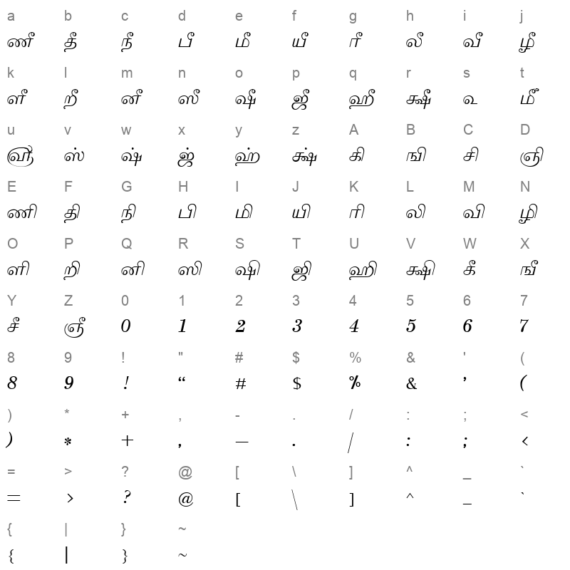 Tam_Shakti_30 Normal Character Map