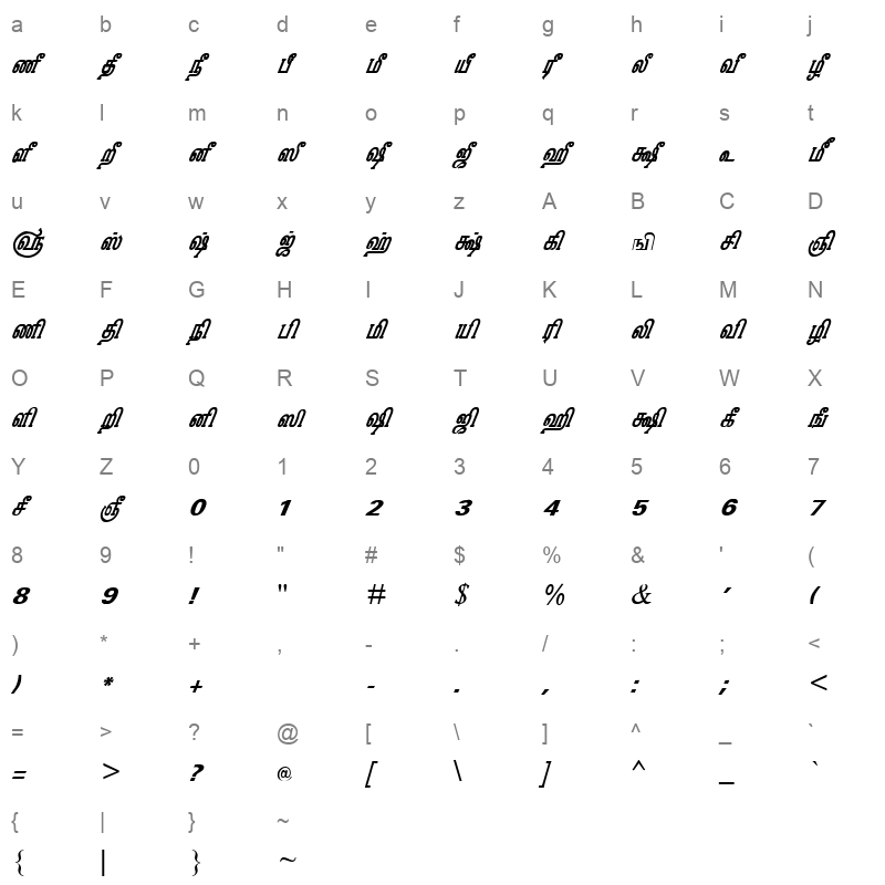 Tam_Shakti_31 Normal Character Map