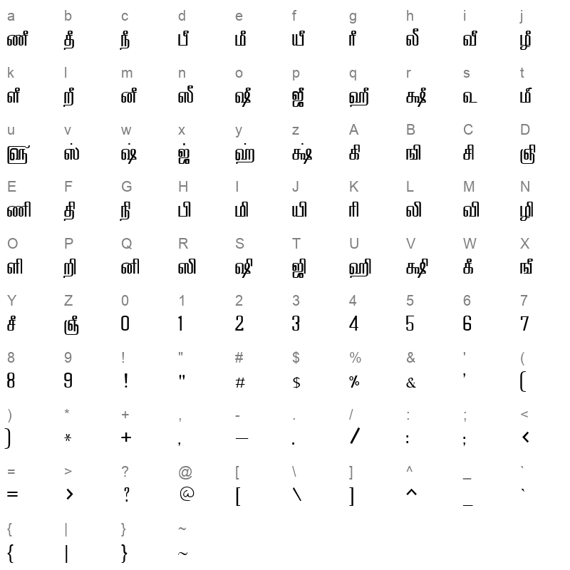 Tam_Shakti_33 Normal Character Map