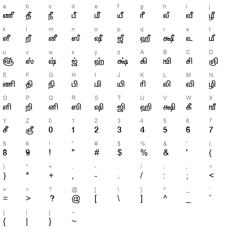 Tam_Shakti_37 Normal Character Map