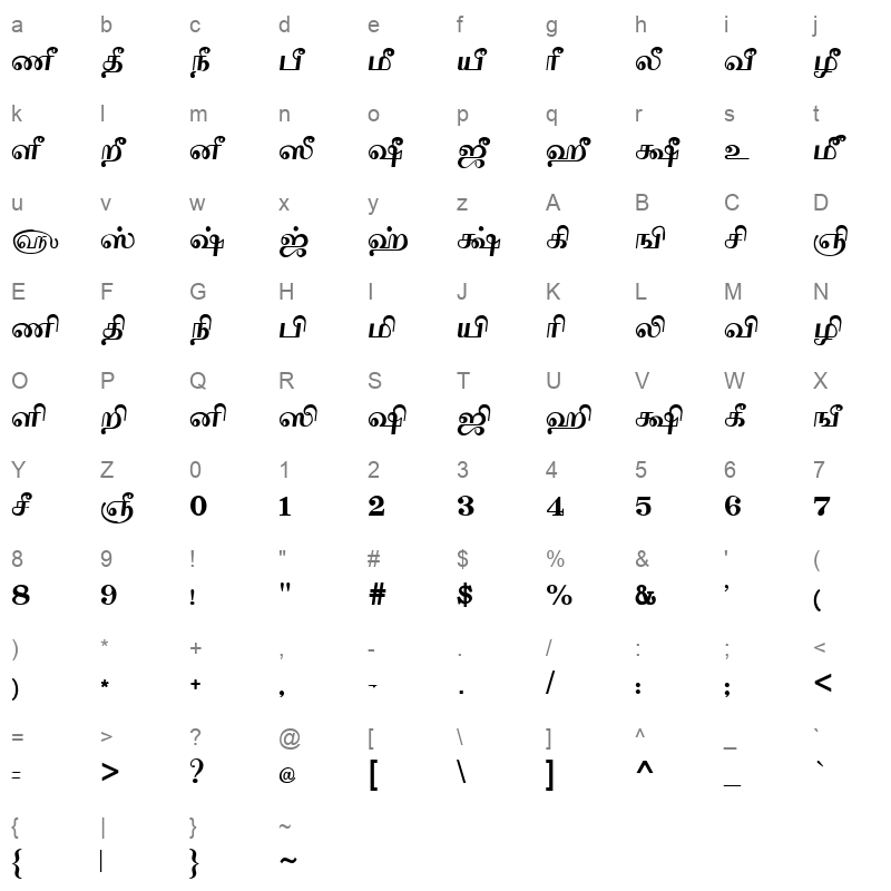 Tam_Shakti_43 Normal Character Map