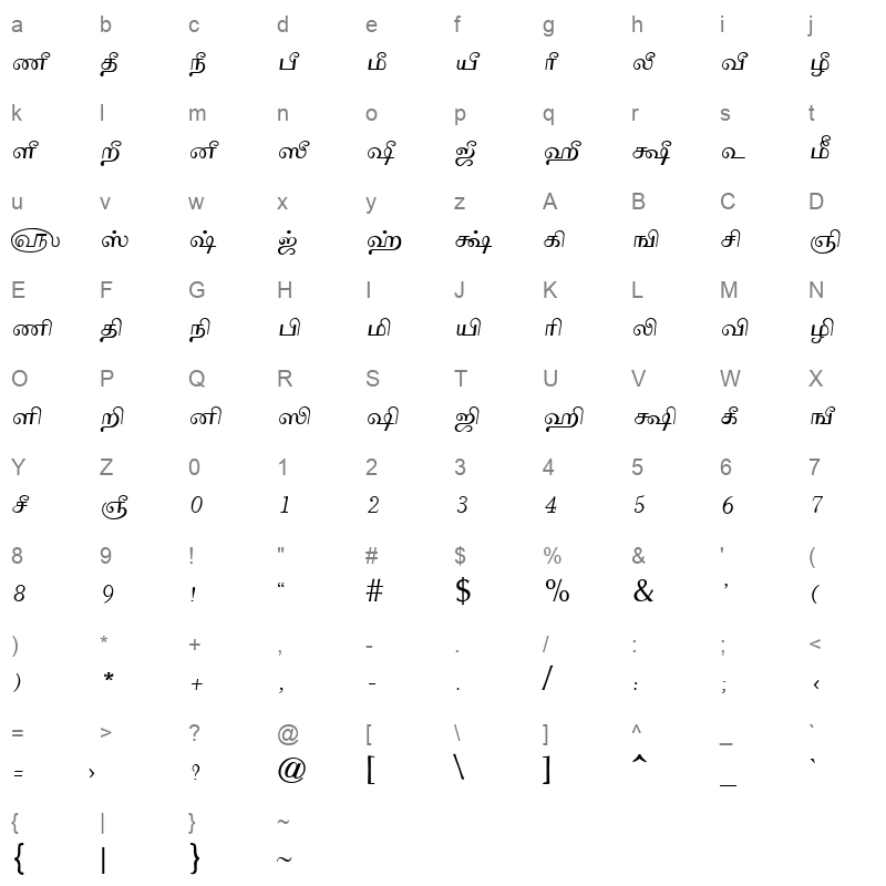 Tam_Shakti_9 Normal Character Map